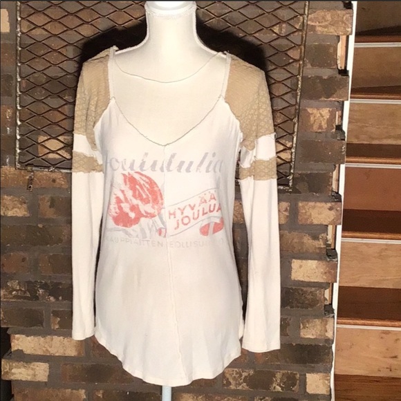 We The Free Tops - We the Free Joulutulia Rose Knit Graphic Tee L